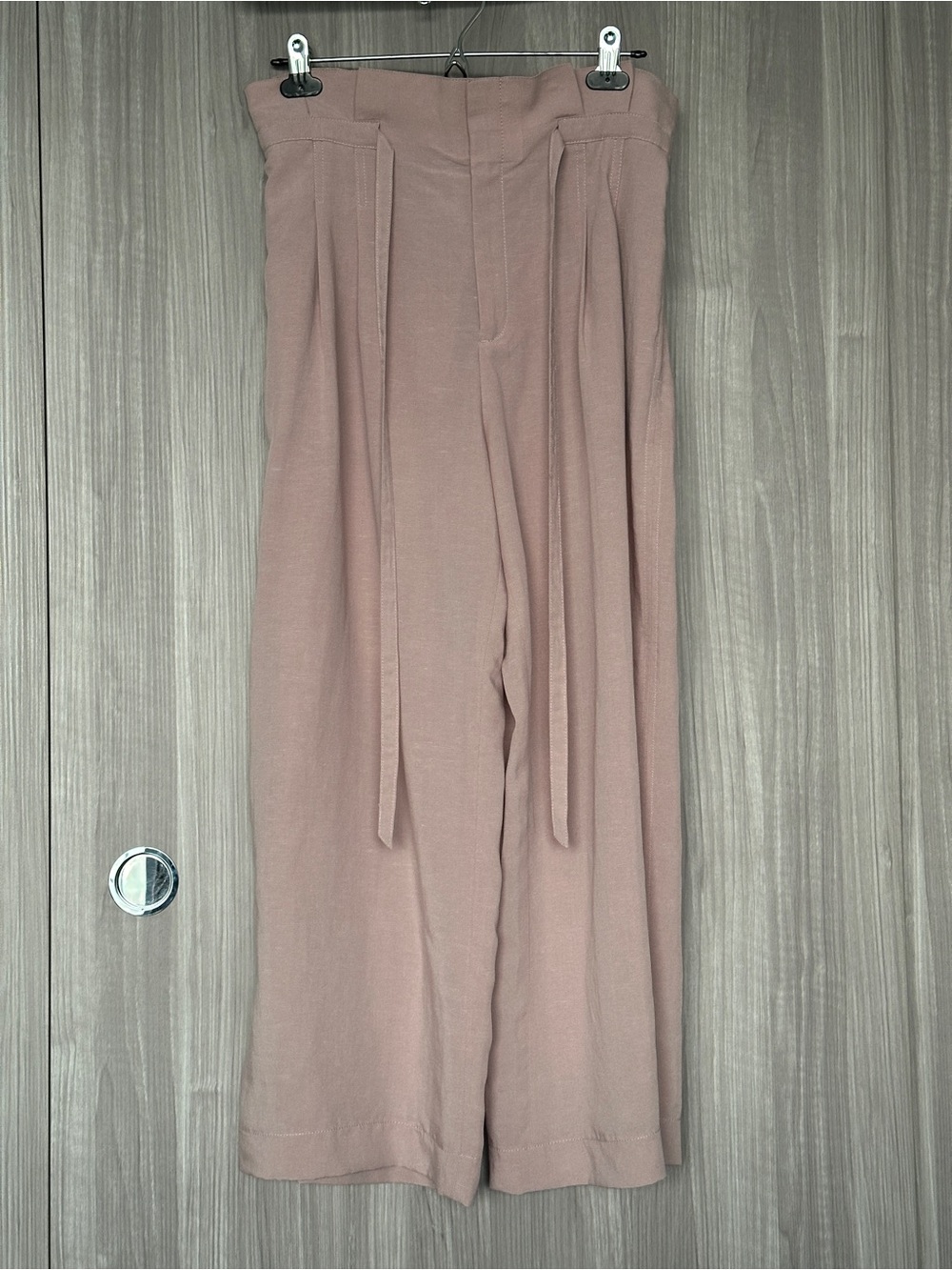 NWT Club Monaco Wide-Leg High-Waist Pants in Dusty Mauve